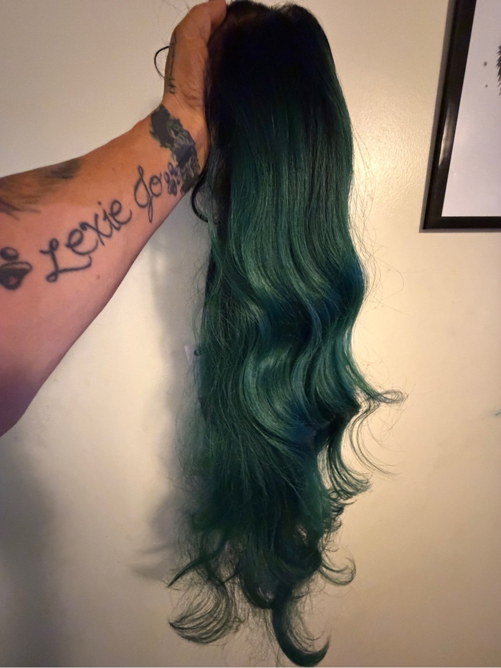 Green Long Wig - Deep Emerald 26 inches BNWT